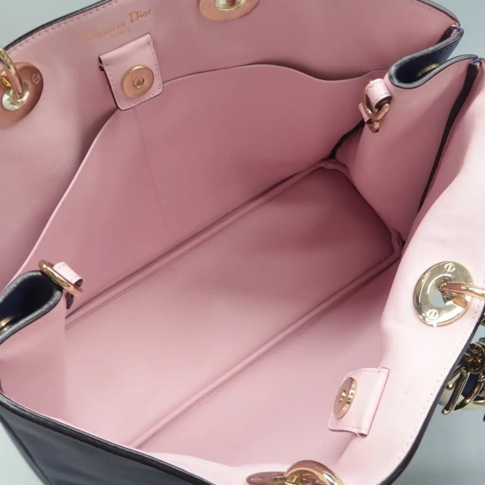 100% Authentic Dior Diorissimo Purple W/P Leather Satchel - Picture 9 of 12